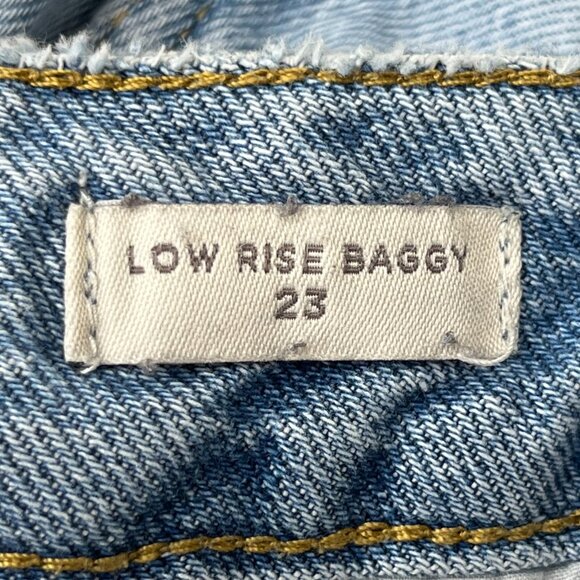 PACSUN LOW RISE BAGGY WIDE LEG JEANS WOMEN’S sz 23 Low Rise Destructed Hem - Picture 8 of 13